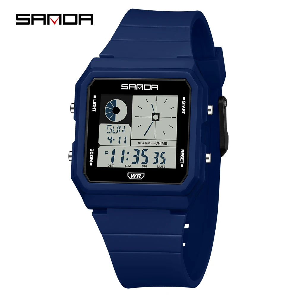 SANDA 2216 Fashion Electronic Watch Multifunction Alarm Calendar Waterproof Sports Student Digital Watches