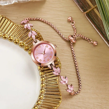 Elegant Women Watches Luxury Rhinestone Bracelet Bracelet Quartz Watch Reloj Mujer Girls Clock Gift（Without Box）
