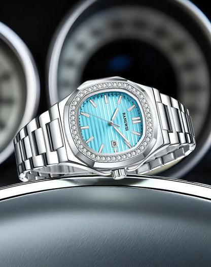 LIGE New Fashion Date Couple Watches 30M Waterproof Luminous Valentine's Day Gift Stainless Steel Watch Men Women Quartz Watch