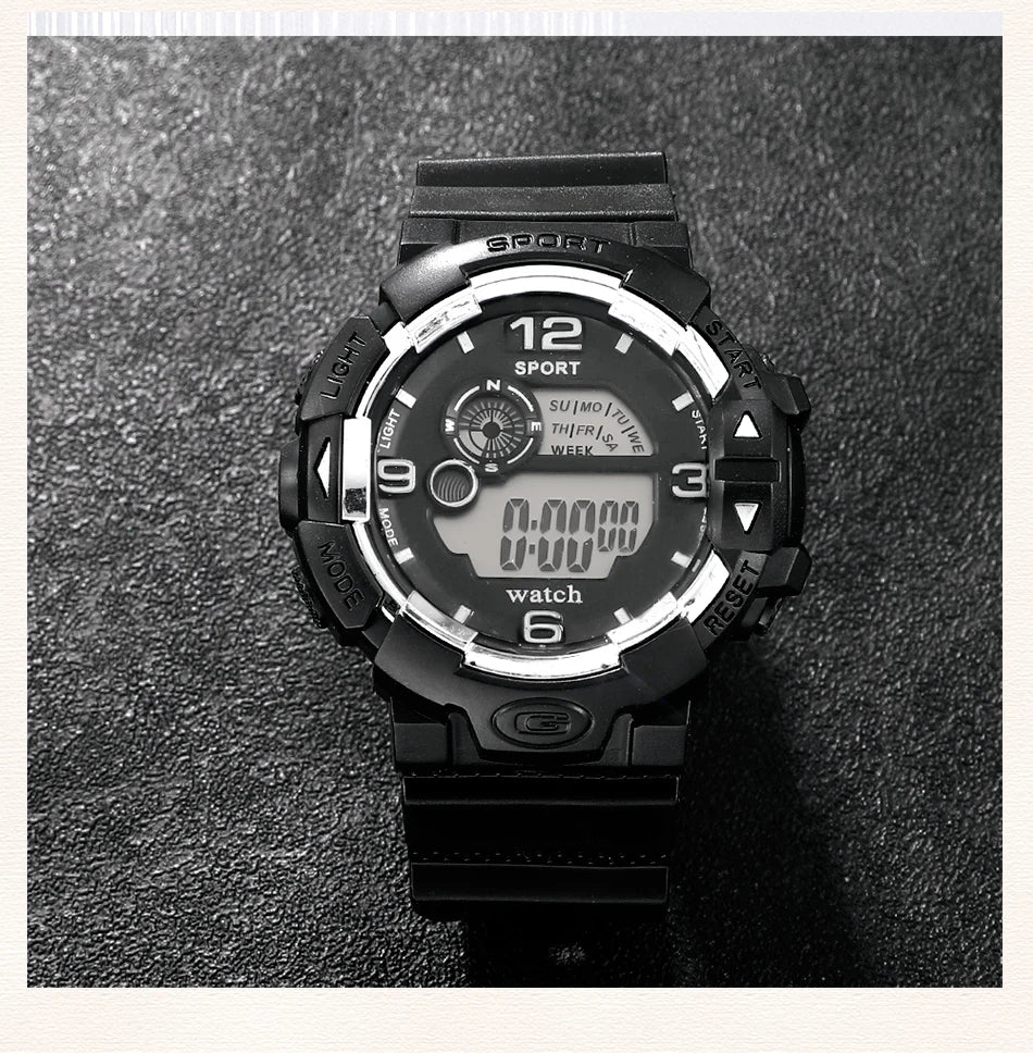 Cool Luminous Men Sport Watch High End Silicone Strap Military Wrist Watch Led Calendar Waterproof Digital Watches
