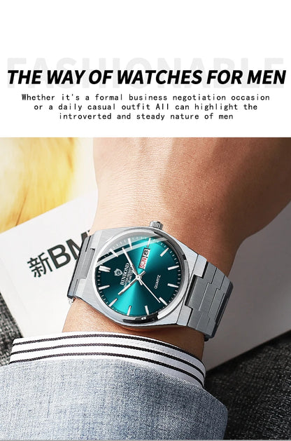 BINBOND Fashion B102 Men Business Watch Leisure Quartz Stainless Steel Buckle Watches Waterproof Luminous Calendar Men's Watches