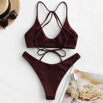 Sexy String Backless Bikini Push Up Extreme Swimsuit Micro Bikinis Vacation Swimwear Women Beach Outfits Bathing Suit Summer Set