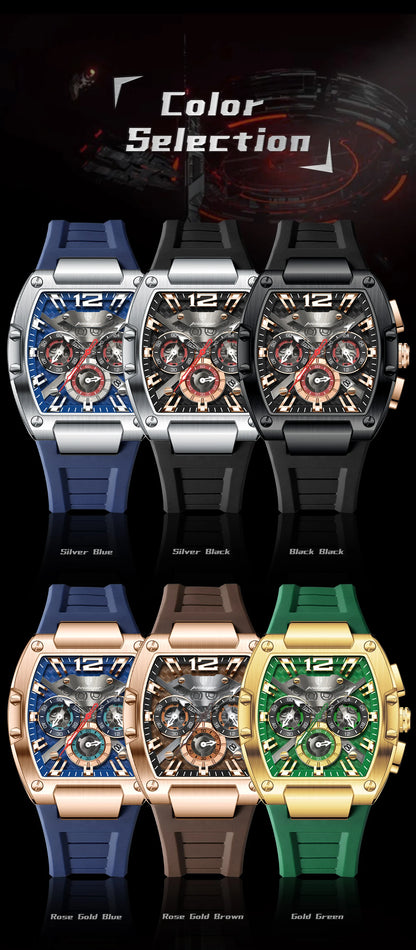 POEDAGAR Fashion Military Men's Watches Luminous Waterproof Date Sports Male Clock Chronograph Silicone Quartz Luxury Wristwatch