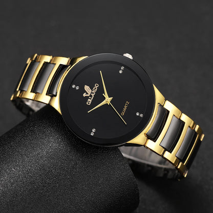 1/3PCS Luxury Men Business Watches Fashion Stainless Steel Strap Quartz Wristwatch Reloj Hombre