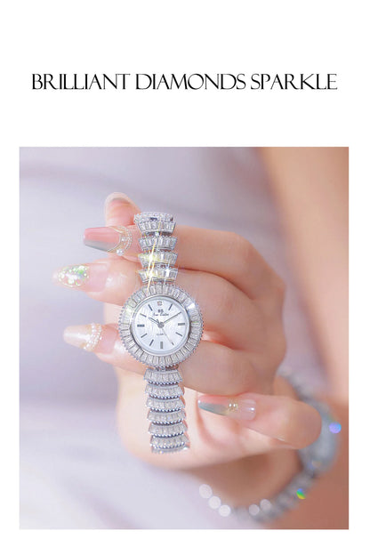 UTHAI Women Watch Light Luxury Brand Female Bracelet Exquisite Mermaid Full Diamond Waterproof Ladies Fashion Quartz Watches