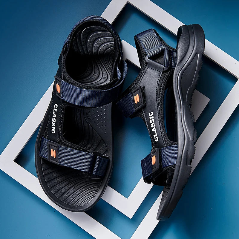 Sandals Men's 2025 Summer New Sports and Casual Beach Shoes Summer Outerwear Soft Roman Sandals