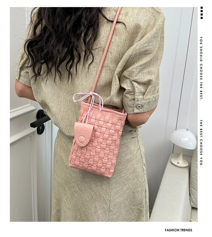 Women's Bag PU designer luxury bags woman 2026 Shoulder bags Fashion niche woven minimalist crossbody bag Wallet
