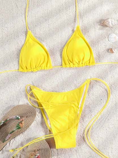 ZRTAK Sexy Swimsuit Bikinis Women Swimwear High Cut Bathing Suit Push Up Biquinis Bandage Beachwear Solid Bikini Sets
