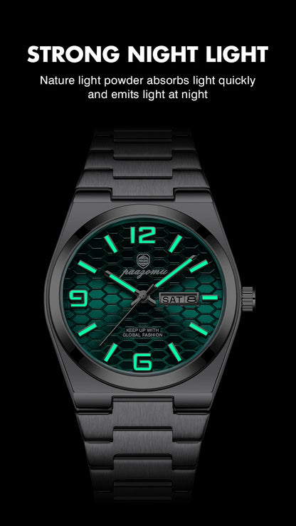PAAZOMU Casual Man Watch Fashion Exquisite Men Wristwatches Waterproof Luminous Date Stainless Steel Quartz Men's Watches Reloj