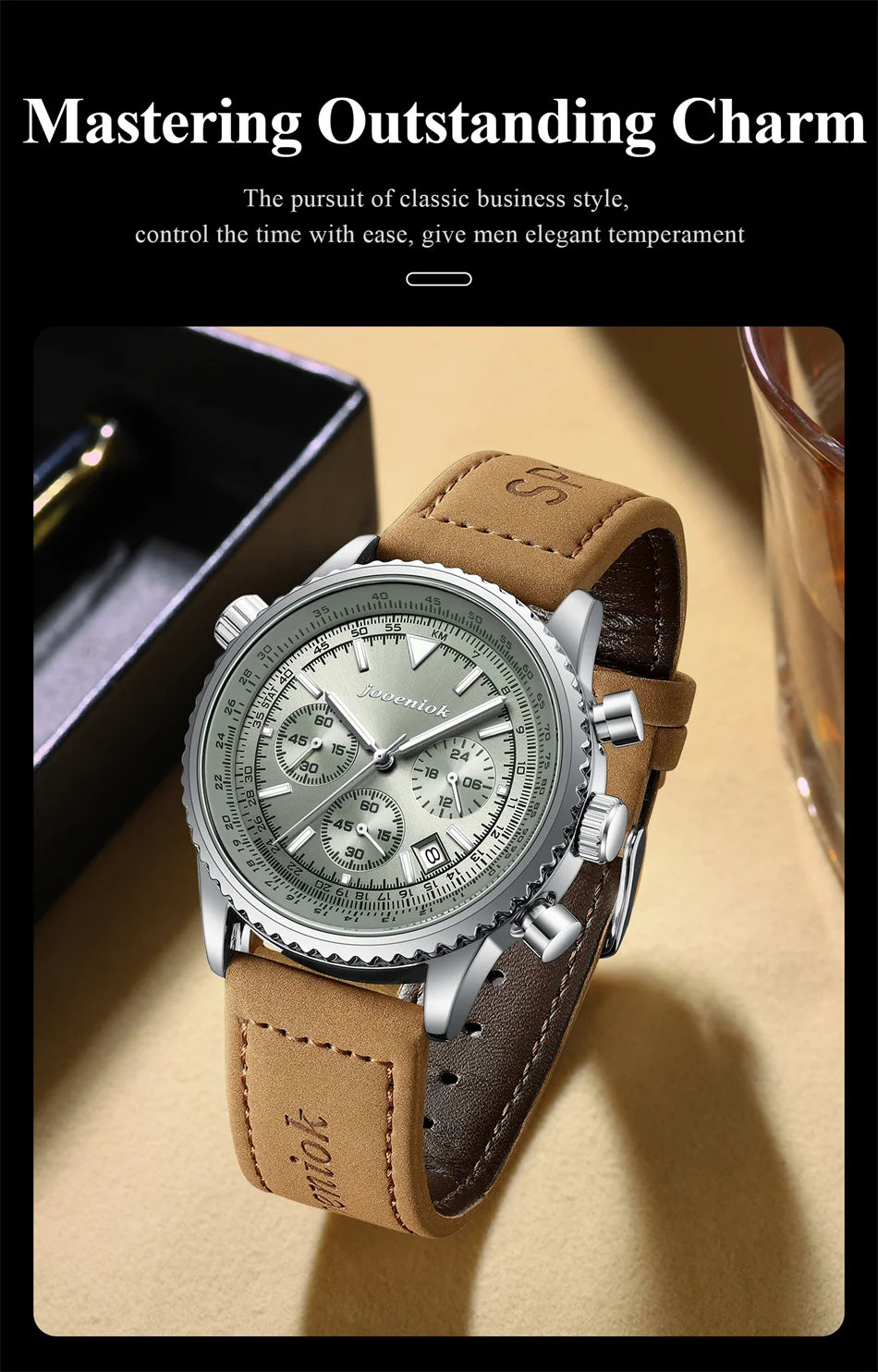 2026 New Top Luxury Man Wristwatch Sport Fashion Leather Quartz Watch For Men Chronograph Date Waterproof Luminous Men's Watches