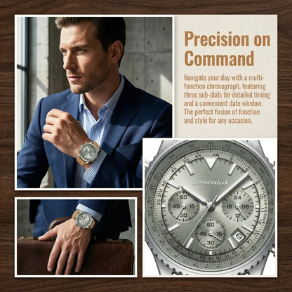 2026 New Top Luxury Man Wristwatch Sport Fashion Leather Quartz Watch For Men Chronograph Date Waterproof Luminous Men's Watches