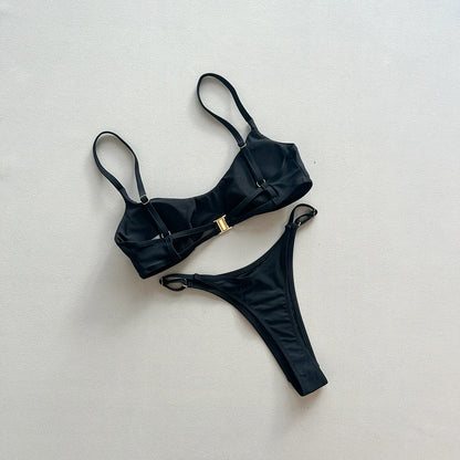 Push Up Bikinis 2025 Sexy Women Swimsuit Swimwear Female Bikini Set Black Biquini Bathing Suit Thong Swimming Suits Beachwear