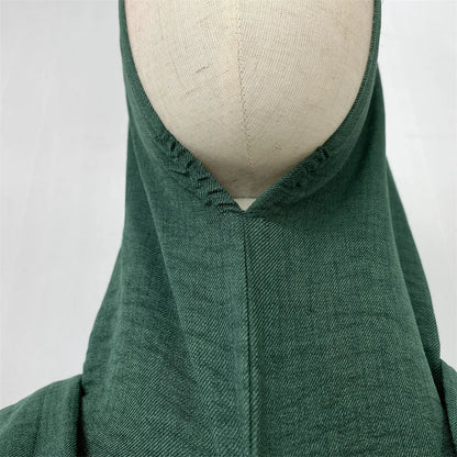 Hot Seller Ramadan Islamic Clothing Wrinkle Polyester Hoodie Abaya Dress With Undercap Muslim Women Abaya Hoodie Causal Dresses