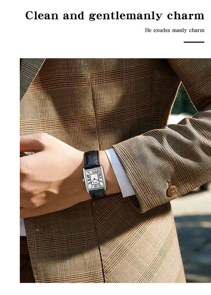 SANDA 9031/1108 Luxury Couple Quartz Watches for Men & Women, Waterproof Sport Casual Watch, Scratch Resistant Leather Strap