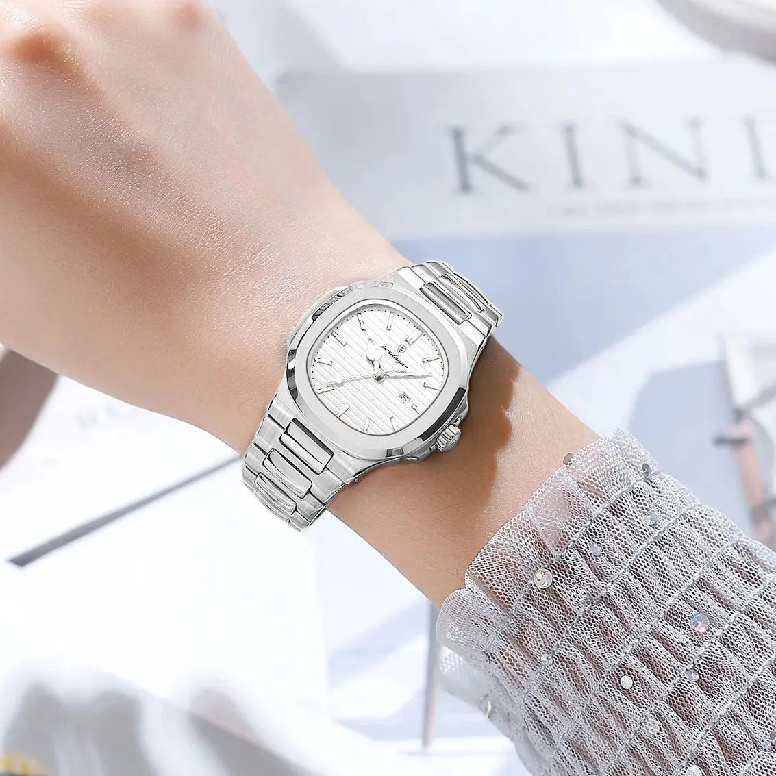 POEDAGAR Elegant Women's Watch Waterproof Luminous Date Fashion Ladies Wristwatch Stainless Steel Quartz Watches For Woman Reloj