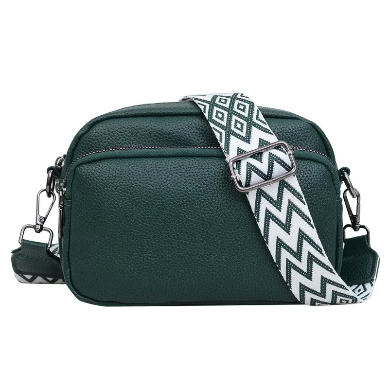 Women Crossbody Bag Multi Space Fashion Design Sense Large Capacity PU Material Lightweight Single Shoulder Bag