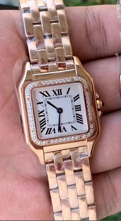 Brand Wrist Watches Women Girl Ladies 22mm 27mm Square Dial Good Quality Steel Band Quartz Luxury Japanese Movement Clock CT13