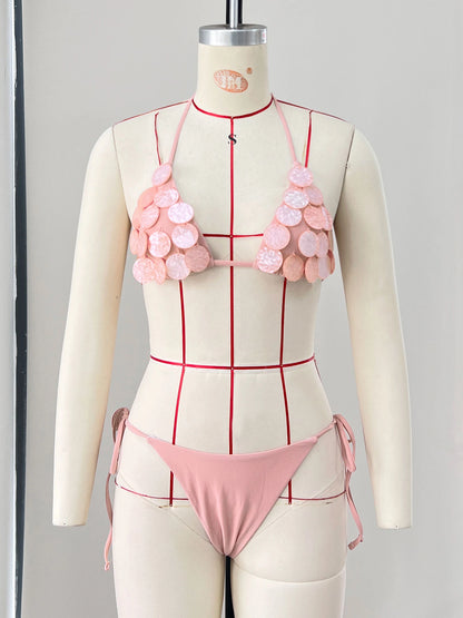 Sexy Bikini Swimsuit with Skirt Bandage Women Brazilian Shell Bikini Bathing Suit A Line Skirt Summer Female