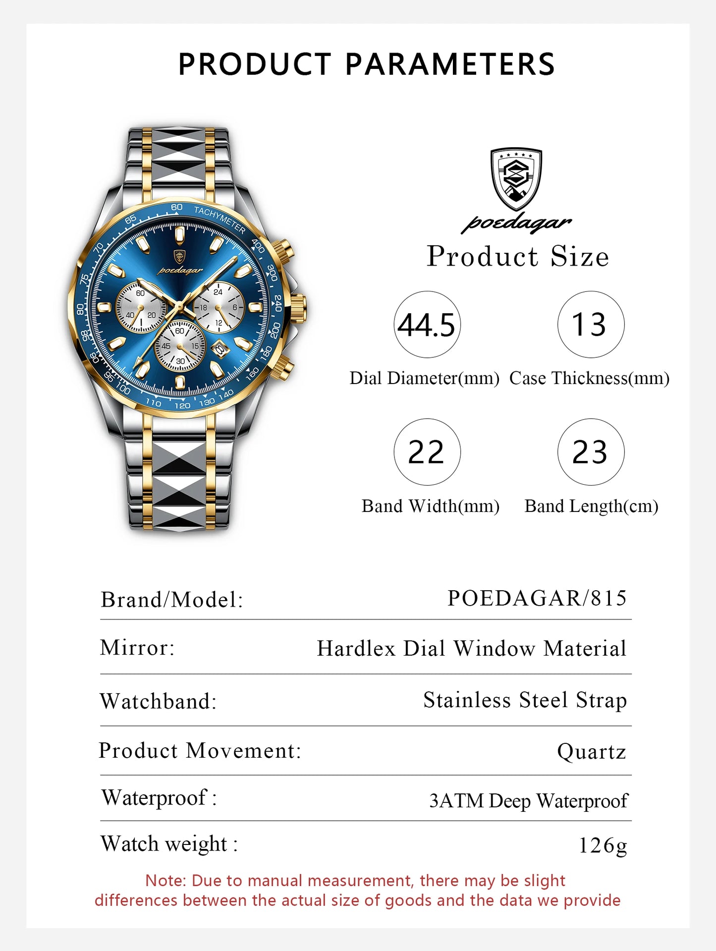 POEDAGAR Top Luxury Men Watch Chronograph Waterproof Luminous Date Man Watch Stainless Steel Sports Fashion Quartz Men's Watches