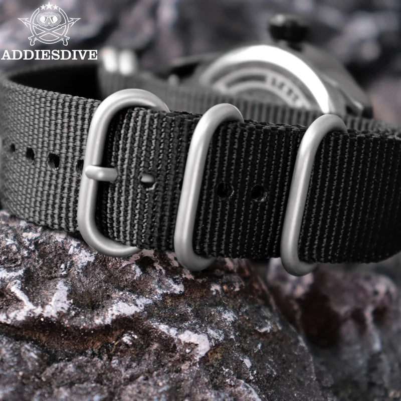 ADDIESDIVE Men's Luxury Watches Nylon Strap reloj hombre Luminous 50M Waterproof Date Quartz Wristwatch Relog Reloj Hombre