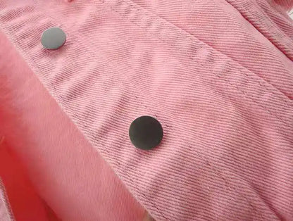 Women Denim Jacket Spring Autumn Short Coat Pink Jean Jackets Casual Tops Purple Yellow Purple Blue Loose Tops Lady Outerwear