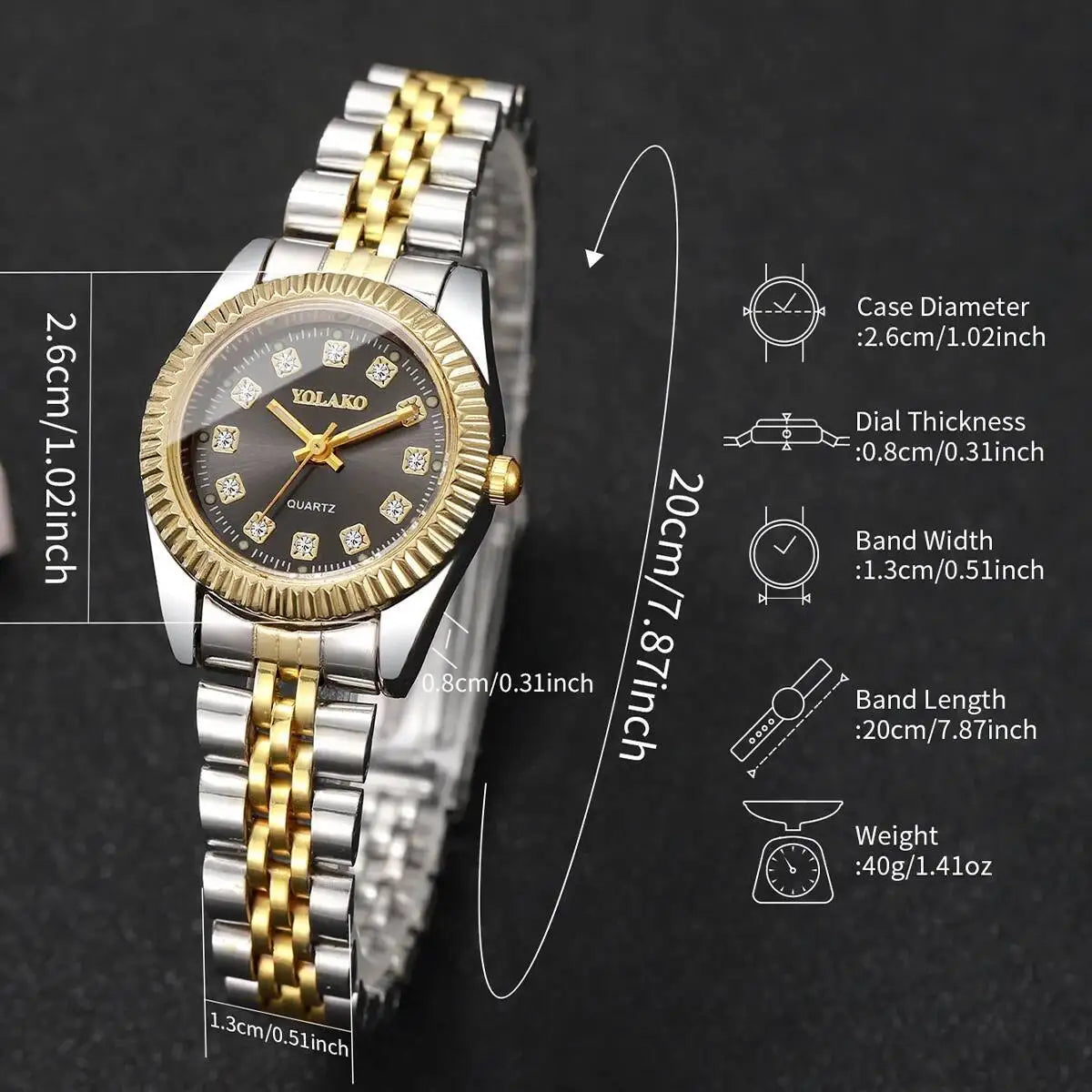 Luxury Rhinestone Men Business Watches Fashion Women Quartz Watch with Calendar Clock Gift（Without Box）
