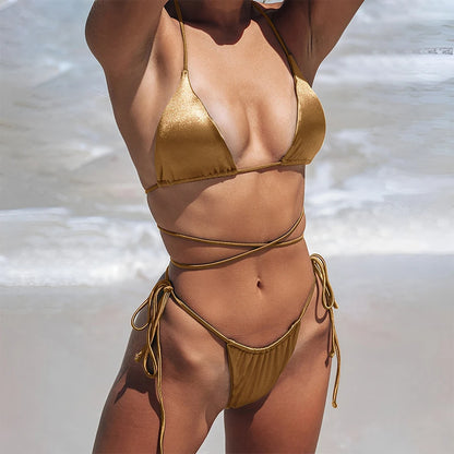 Sexy Micro Bikini 2025 Criss Cross Swimwear Bandage Woman Swimsuit Female Thong Bikinis Set 2 Piece Women Bathing Suit Beachwear