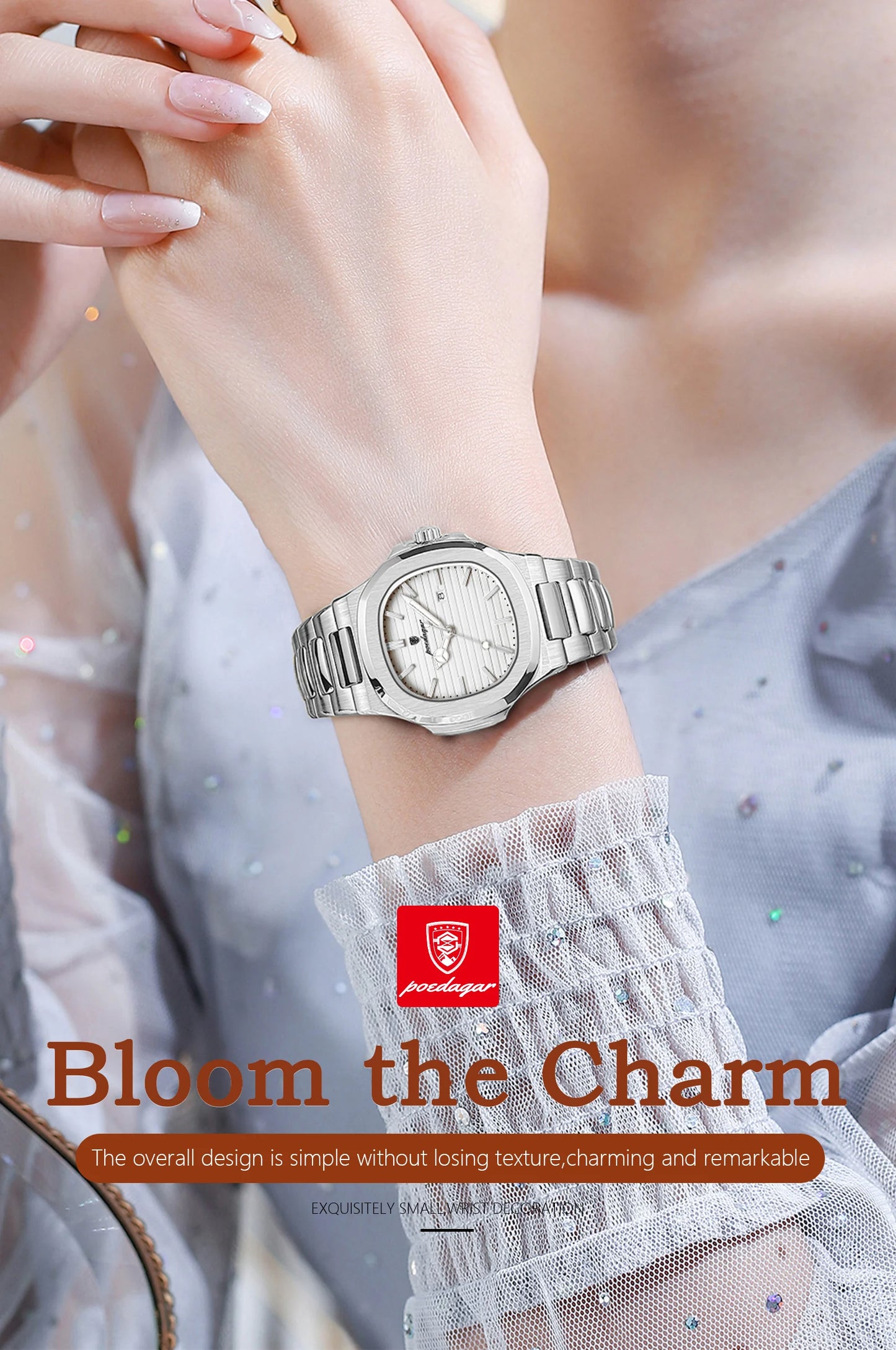 POEDAGAR Elegant Women's Watch Waterproof Luminous Date Fashion Ladies Wristwatch Stainless Steel Quartz Watches For Woman Reloj