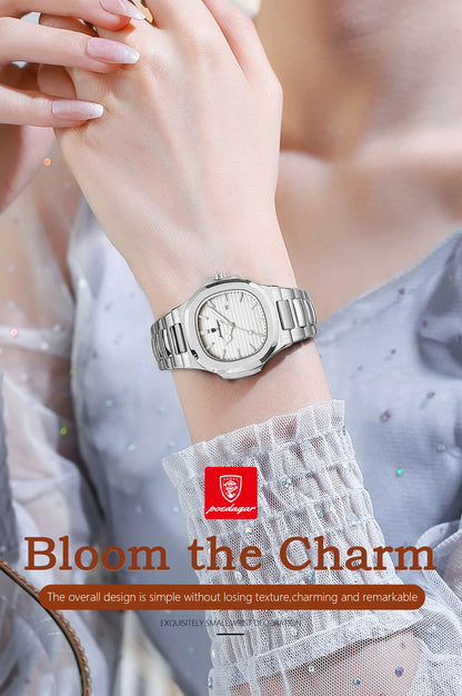 POEDAGAR Elegant Women's Watch Waterproof Luminous Date Fashion Ladies Wristwatch Stainless Steel Quartz Watches For Woman Reloj