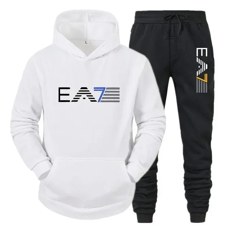 Men's sportswear set, fashionable and casual, autumn and winter men's sportswear+pants two-piece set