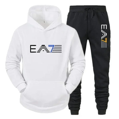 Men's sportswear set, fashionable and casual, autumn and winter men's sportswear+pants two-piece set