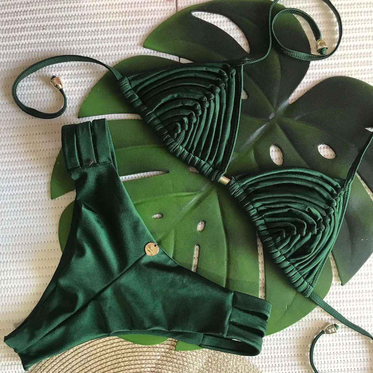 2025 New Bandage Stripes Brazilian Bikini Swimwear Women's Swimsuit Two Piece Set Female Sexy Lace up Mujer Beachwear Summer