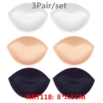 Women Sexy Breast Insert Push Up Bra Enhancer Swimsuit Bikini Pad Removeable Foam Chest Accessories Swimsuit Thickness 4/5/6cm