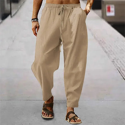 Fashion Mens Linen Wide Pants Korean Trousers Oversize Sports Streetwear Male Spring Yoga Pants Casual Men Clothing Sweatpants