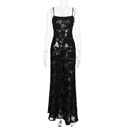 Ashgaily White Dress Women Halter Cotton Long Dress Lace Elegant Party Outfits Ladies Sexy Club Clothes