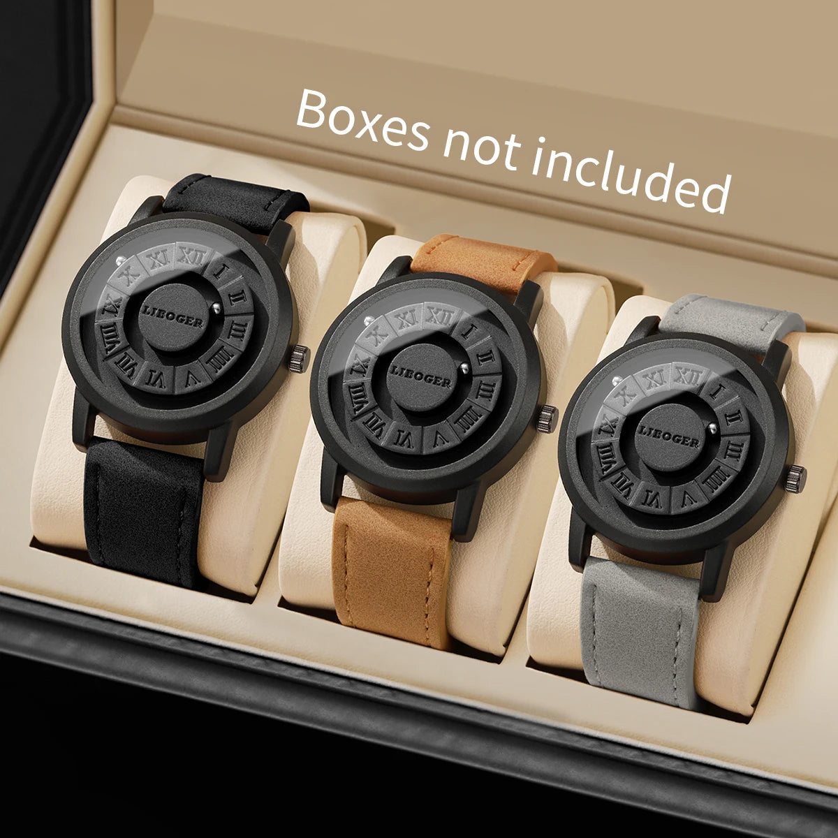 2/3PCS Fashion Roma Dial Men Quartz Watches Casual Leather Strap Wrist Watches Male Clock Reloj Hombre（Without Box）