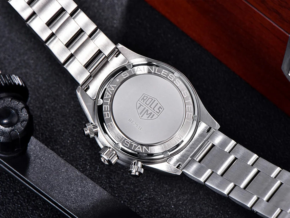 2026RollsTimi Luxury Quartz Watches men's Vk63Movt sports Chronograph men's fashion sapphire all-steel diving watch reloj hombre
