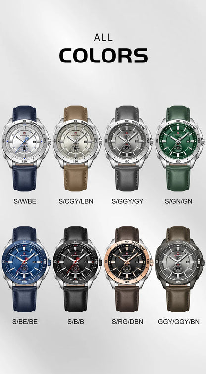 NAVIFORCE 2026 New Men's Watches Leather Quartz Watch Man Casual Sports Day Date Office Normal Male Gift Wristwatch Reloj Hombre