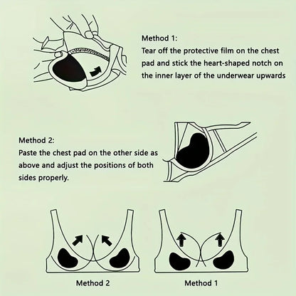 1Pair Silicone Bra Inserts Breast Pads Sticky Push-up Women Bra Cup Thicker Nipple Cover Patch Bikini Inserts for Swimsuit