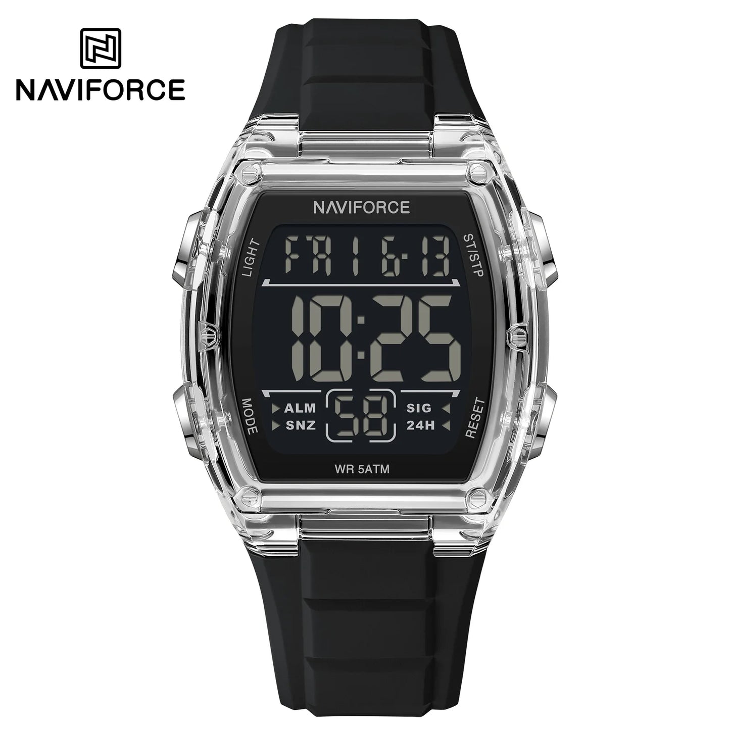 NAVIFORCE Top Brand Luxury Mens Watches Alarm Stopwatch LED Digital Backlight Display Waterproof Sport Watch Men Montre Homme