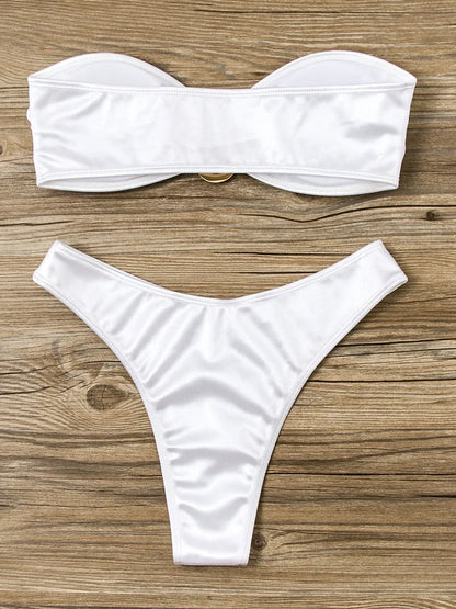 Bandeau Bikini Swimsuit Women 2026 Two-piece Swimwear Thong Bikinis Sets Female Bathing Suit Push Up Monokini Beach Wear Biquini