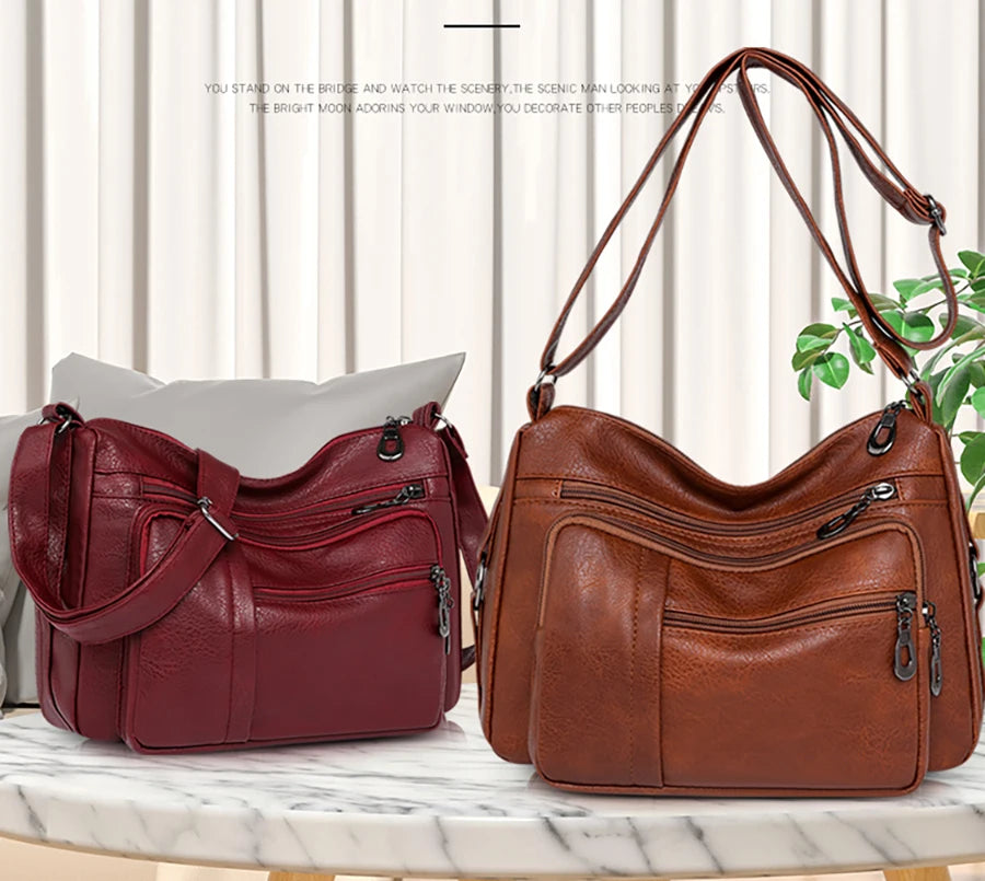High Capacity Women Tote Bag High Quality Leather Ladies Handbags Leisure Shoulder Bag Small Crossbody Bags For Women 2024 New