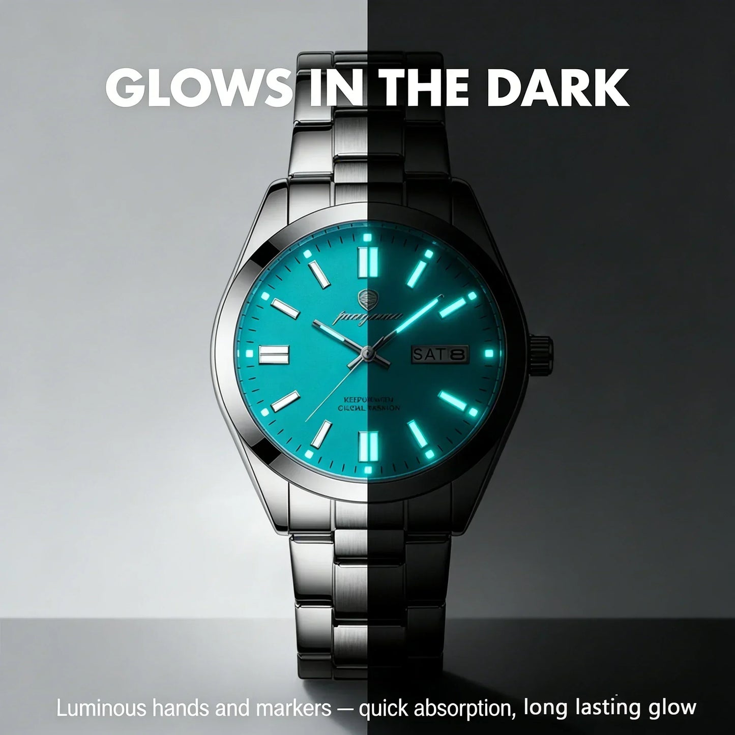 PAAZOMU Man Fashion Wristwatch Business Stainless Steel Band Quartz Men Watch Waterproof Luminous Date Square Men's Watches