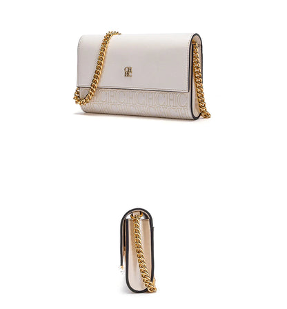 CHCH Women's Shoulder Bag New Magnetic Flip Chain Bag Brown Small Square Bag Wallet