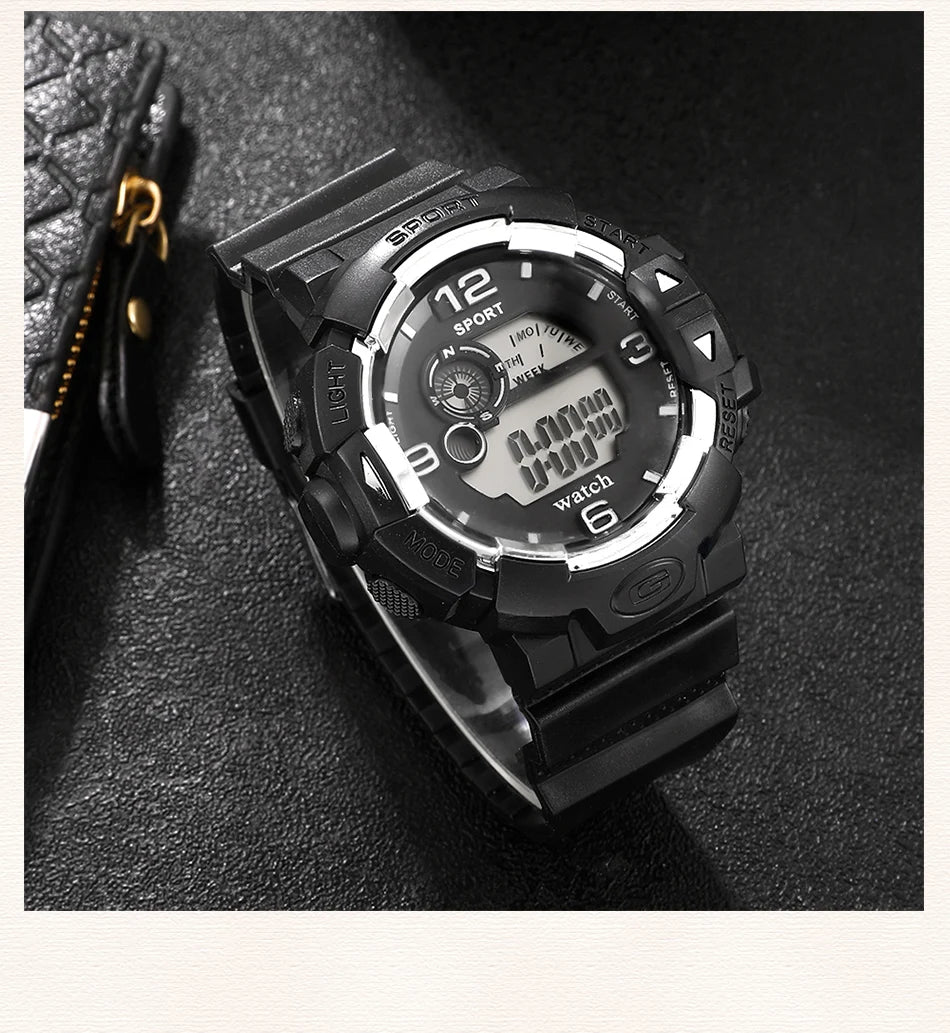 Cool Luminous Men Sport Watch High End Silicone Strap Military Wrist Watch Led Calendar Waterproof Digital Watches