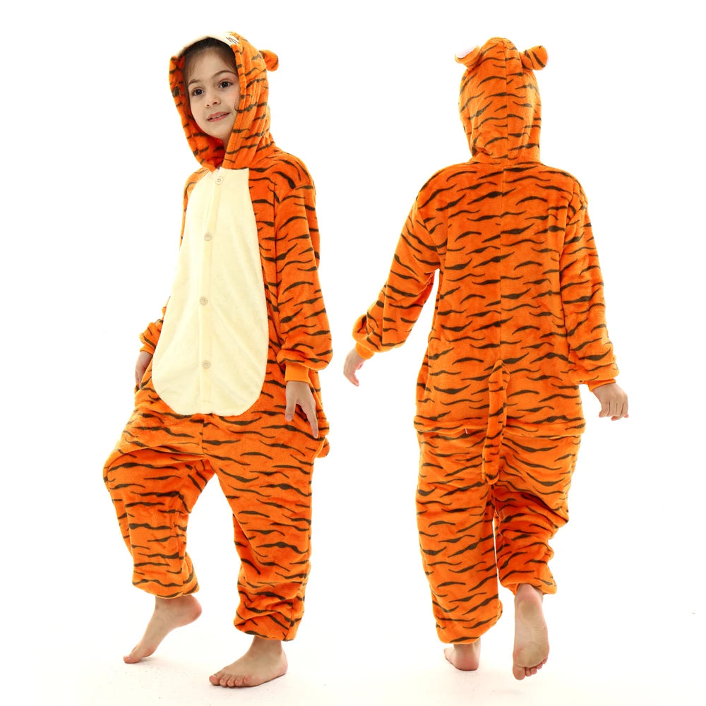 boys girls stitch kigurumi pajamas children winter flannel onesies kids panda tigger dinosaur pijama baby blanket sleepers