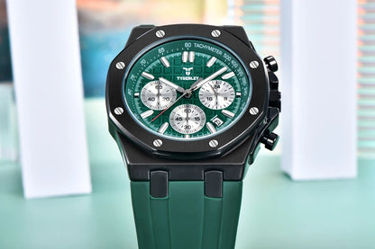 2025 New TYBERLEY Men's Watches Top Brand Luxury Quartz Watch Men Chronograph Wristwatches Sports Waterproof Luminous Grid Clock