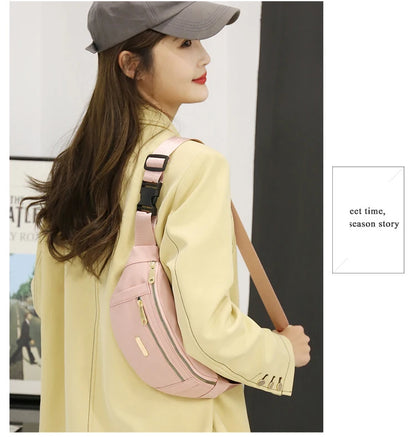 New Women Waist Bags for Women Oxford Leisure Color Chest Bag Shoulder Crossbody Waist Bags Handbags Female Messenger Belt Bags