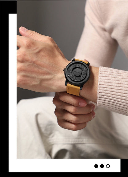 PENGAGAR Men's Watches Stainless steel Quartz Watch Creative Scrolling Pointer Magnetic Force Wrist Clock Relogio Masculino +box