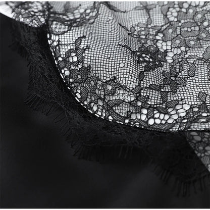 Black Lace Patchwork Satin Backless Dress Women Sexy Strapless Off-Shoulder Maxi Fishtail Dresses 2026 Lady Chic Party Vestido